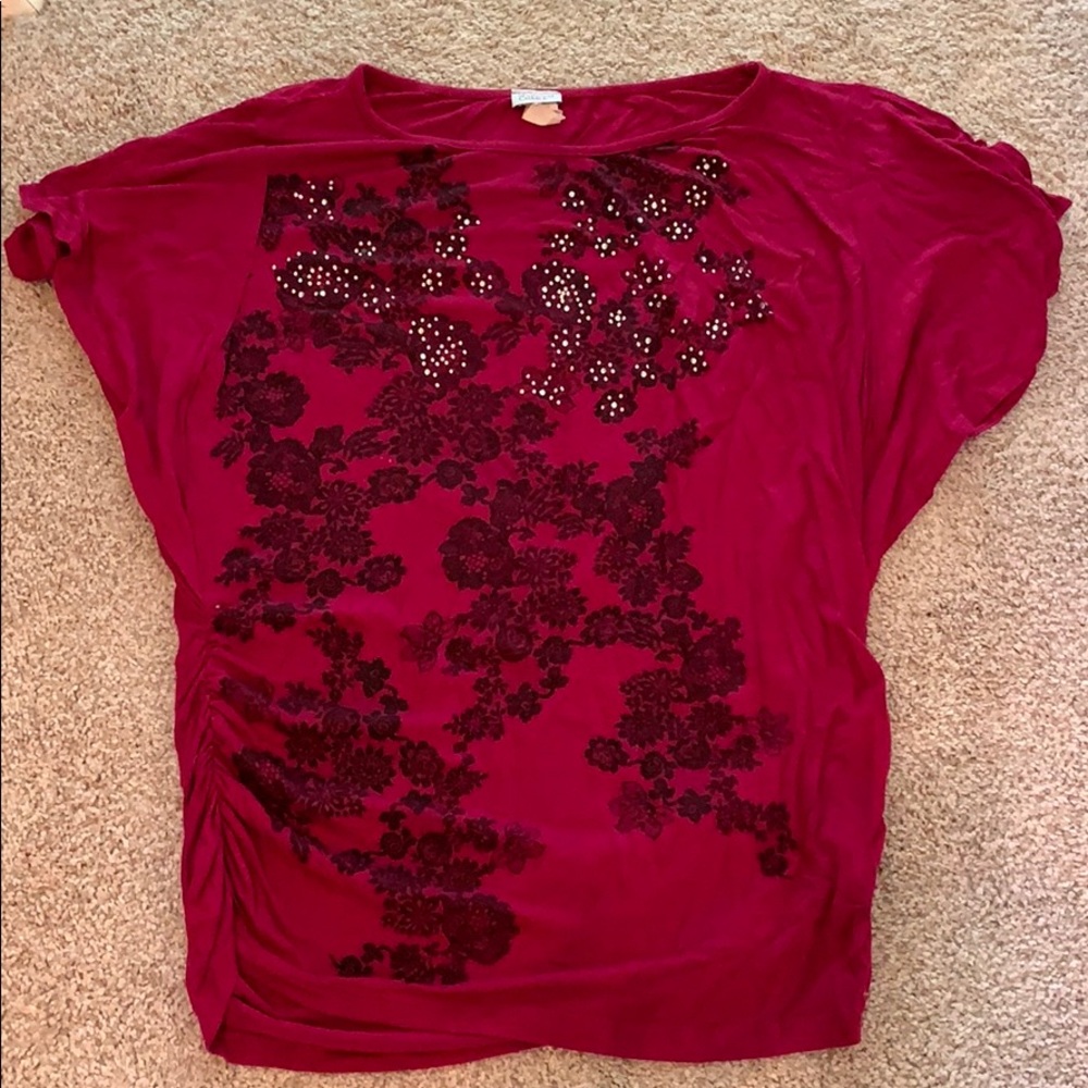 Magenta studded top